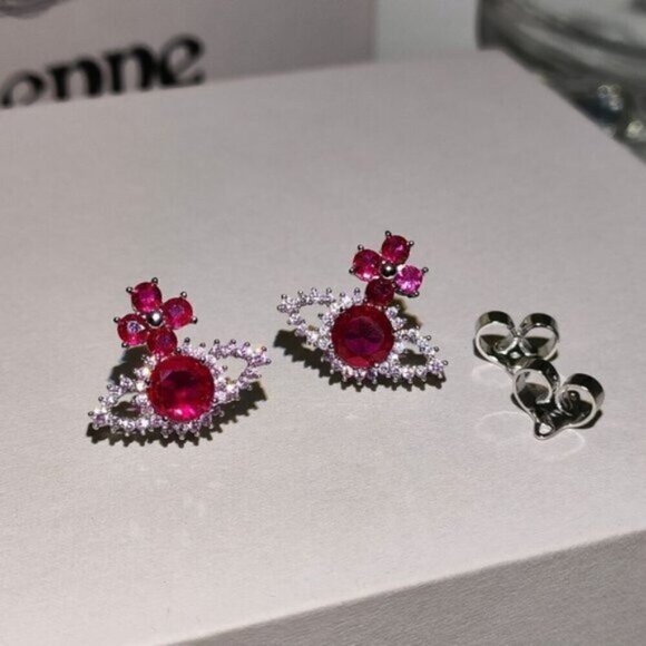 Vivienne Westwood Jewelry - Vivienne Westwood orb EARRINGS PINK REDsaturn design